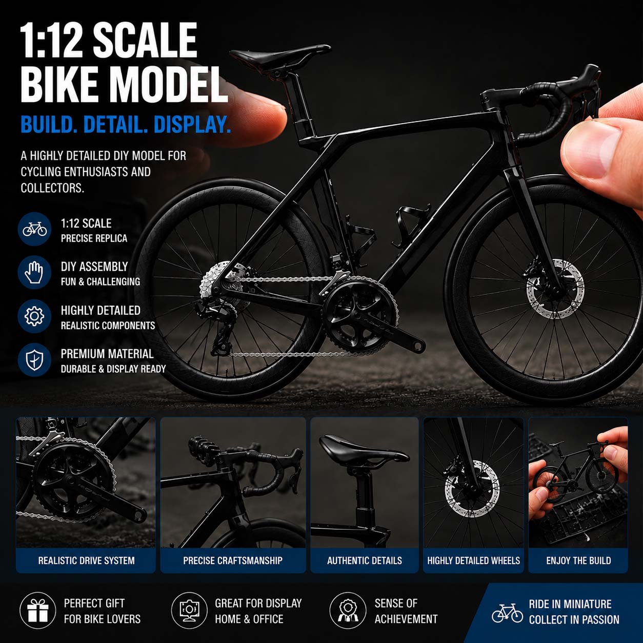Precision 1:12 Scale Bicycle Assembly Model