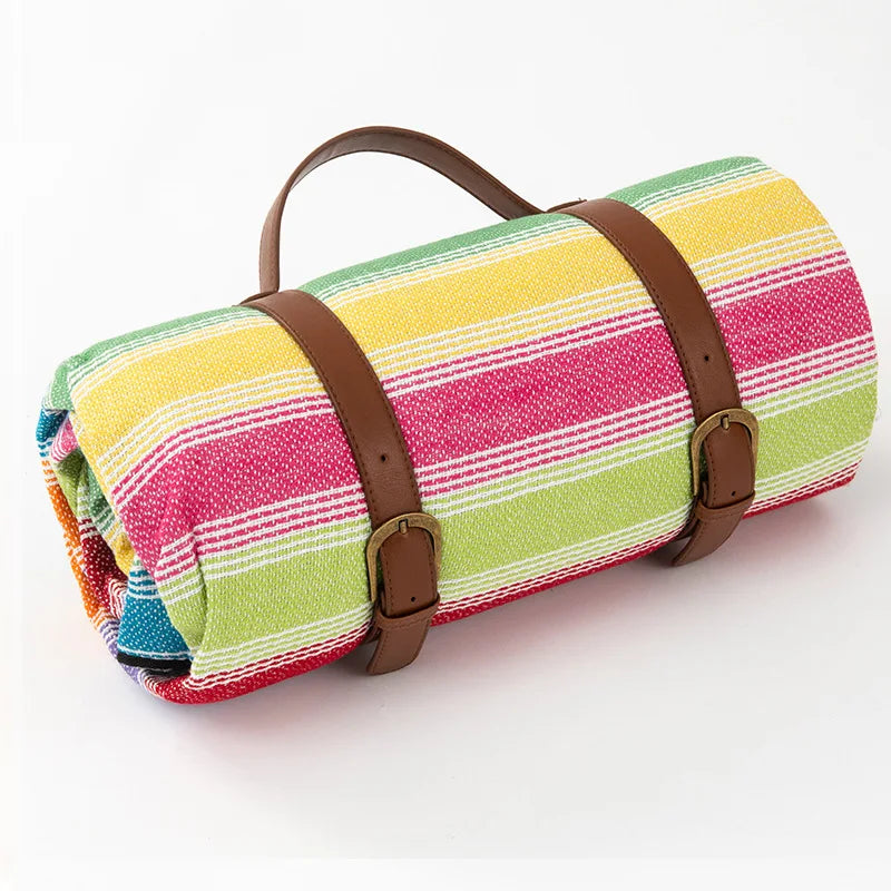 Waterproof Picnic Blanket 200x200 cm Checkered – Large Beach Blanket for Camping and Beach