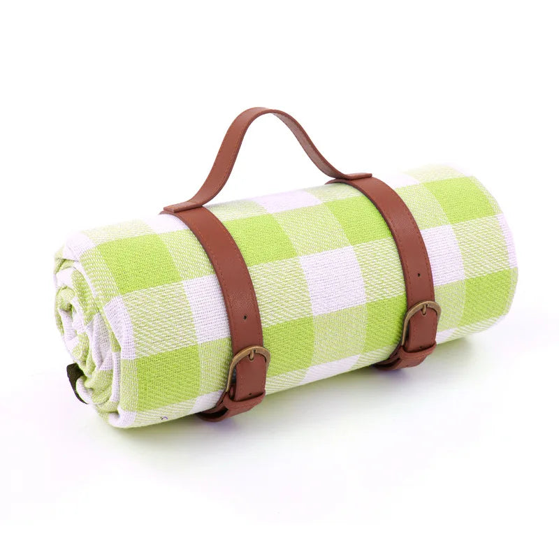 Waterproof Picnic Blanket 200x200 cm Checkered – Large Beach Blanket for Camping and Beach